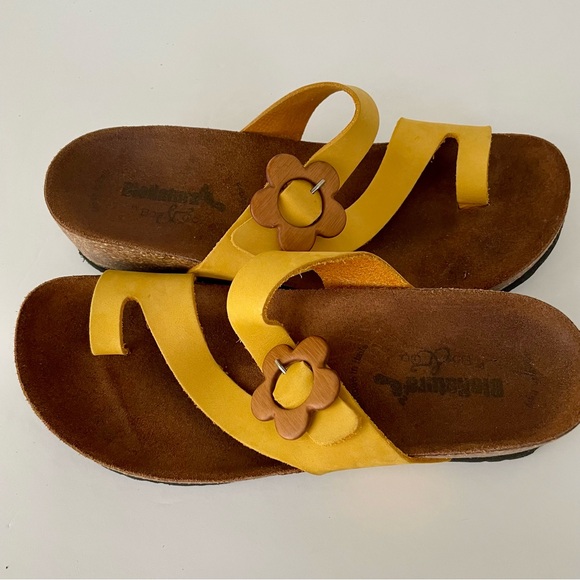 Bionatura Suede Cork Comfort Italy Boho Flower Garden Girl Cottagecore 6 Sandals - Picture 9 of 11